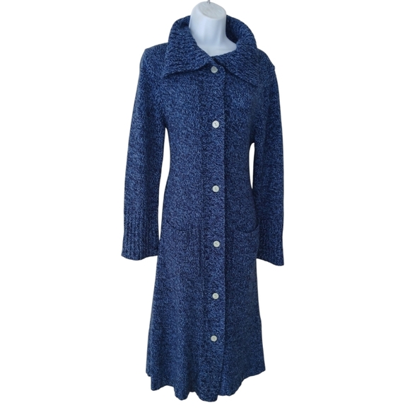 Vintage Blue Knit Cardigan Sweater Button Up Small - Picture 2 of 3